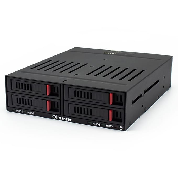 HE-2006 4-slot Intern Harde Schijf Rack Ondersteunt Vier 2.5 inch SATA HDD/SSD Eenvoudig zwart