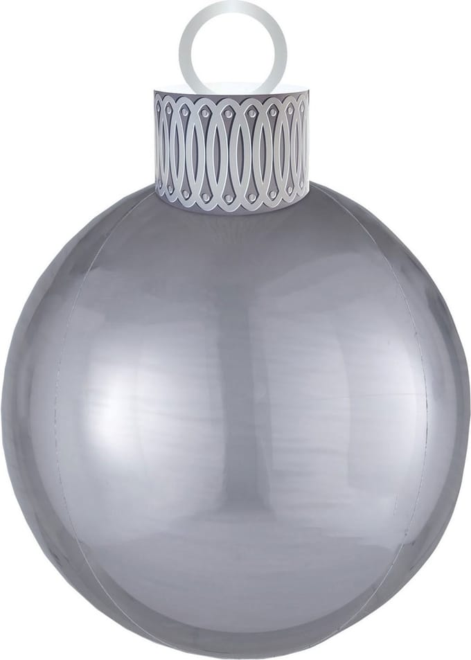 Orbz Grote Kerstbal 38 X 50 Cm Folie Zilver