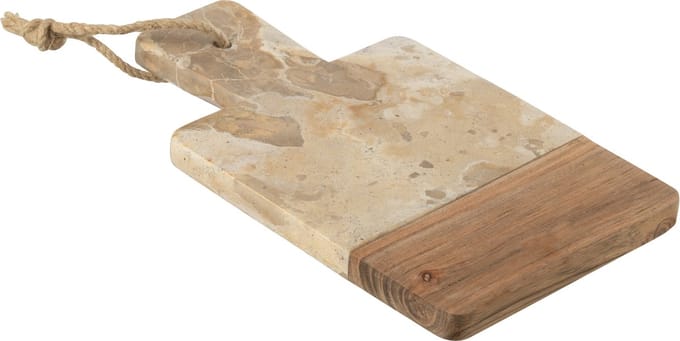 J-Line kaasplank Rechthoek Marmer - steen - biege/naturel - small