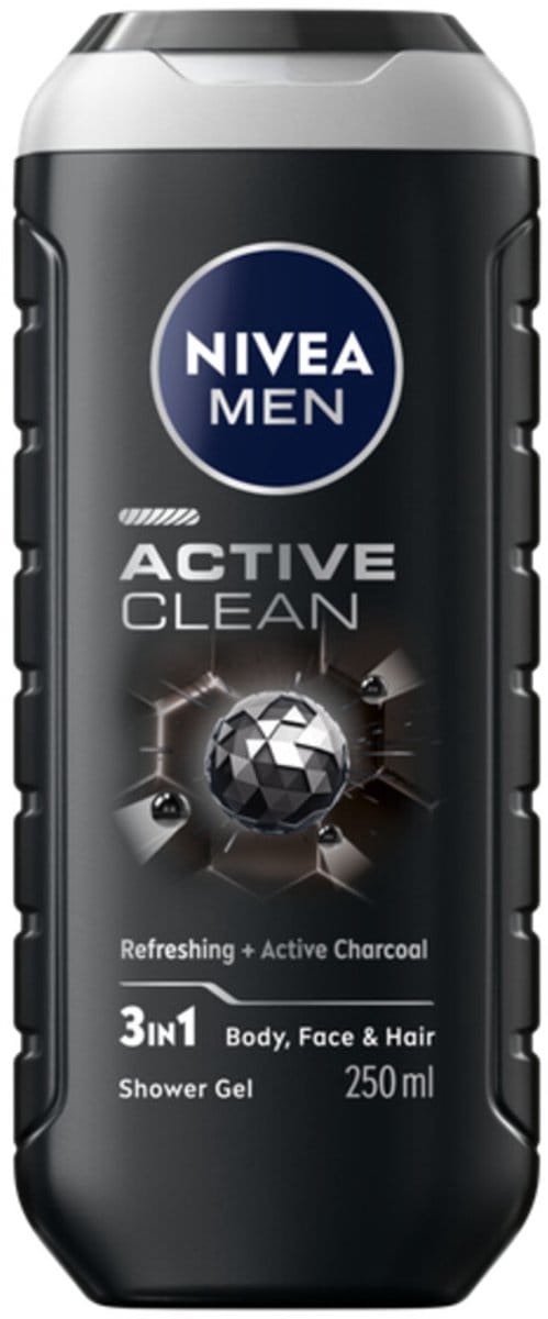 NIVEA Men - Douchegel Active Clean - 3 x 250 ml - Voordeelverpakking