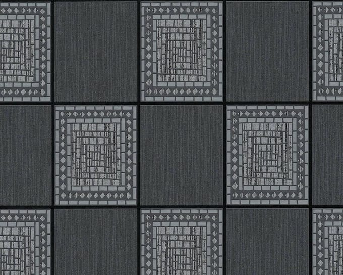 GRAFISCHE TEGELS BEHANG - Grijs Metallic Zwart - AS Creation Il Decoro
