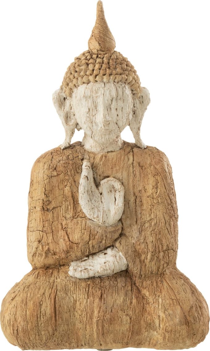 J-Line figuur Boeddha Zittend - polyresin - naturel/beige - small