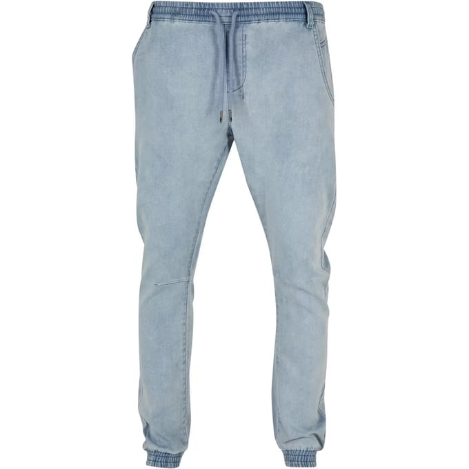 Urban Classics - Knitted Denim lighter washed Heren joggingbroek - M - Zwart