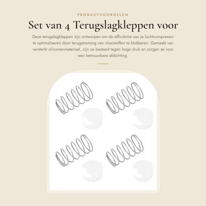 Dailygoods - Set van 4 Terugslagkleppen voor Luchtcompressoren