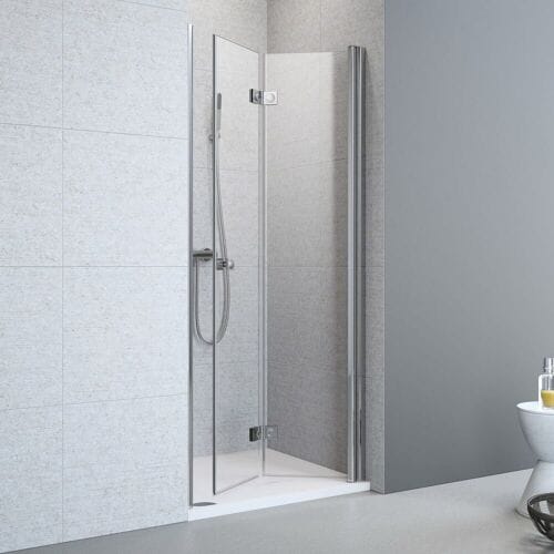 Megabad Profi Collection Planplus folding wall 2-piece for niche 80 x 195 cm stop right MBPPFWS80R