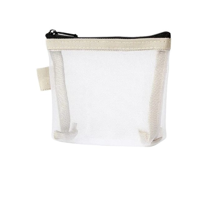Trousse de rangement transparente en maille pour rouge à lèvres, mini trousse de maquillage, étui à clés, écouteurs, ligne de données, porte-cartes jaune