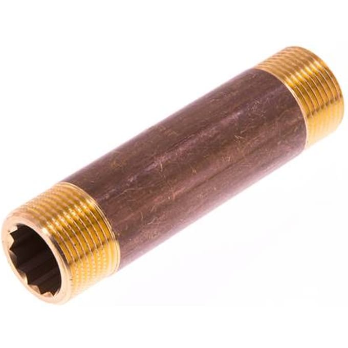 G 3/4'' Messing Dubbele Pijpnippel 16 Bar DIN 2982 - 100mm - FL2S-M-B-034G-100L