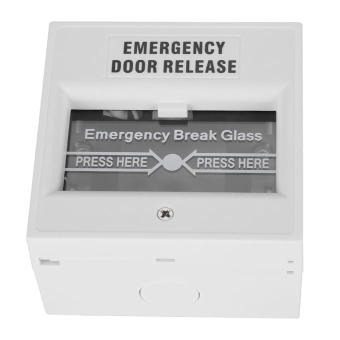 Nooddeurontgrendeling Brandalarm Veiligheid Glasbreukalarm Knop Wit white