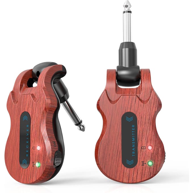 Draadloos Gitaarsysteem Audio Digitale Gitaar Zender Ontvanger Ingebouwde Oplaadbare Batterij 100 brown