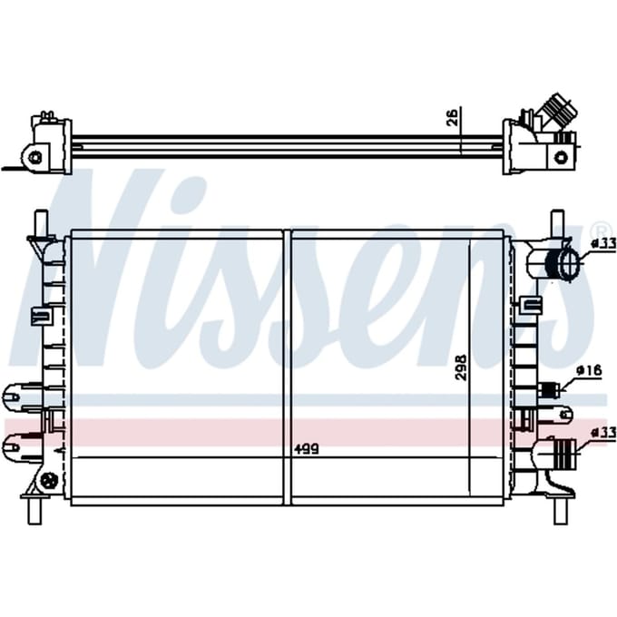 Radiator, motorkoeling NISSENS 62163