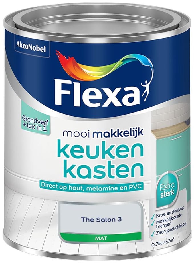 Flexa - Mooi Makkelijk Keukenkasten Mat - The Salon 3 - Mengverf - 750 Ml