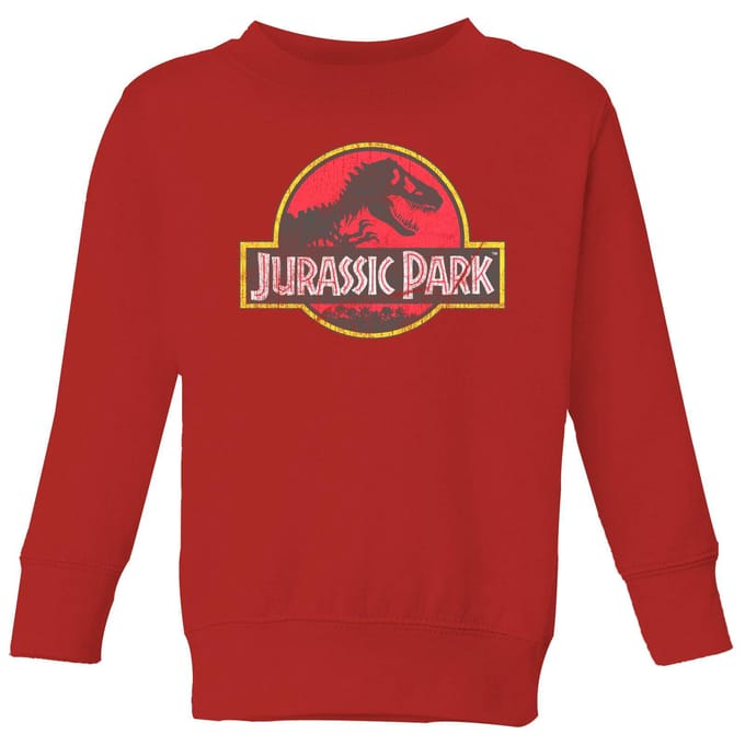 Jurassic Park Logo Vintage Kids' Sweatshirt - Red - 98/104 (3-4 jaar)