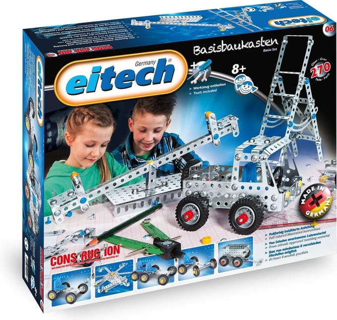 Eitech® Bouwdoos – 8 Verschillende Modellen – 270-delig – Metalen Bouwpakket met Gereedschap – Constructiespeelgoed – Vanaf 8 Jaar