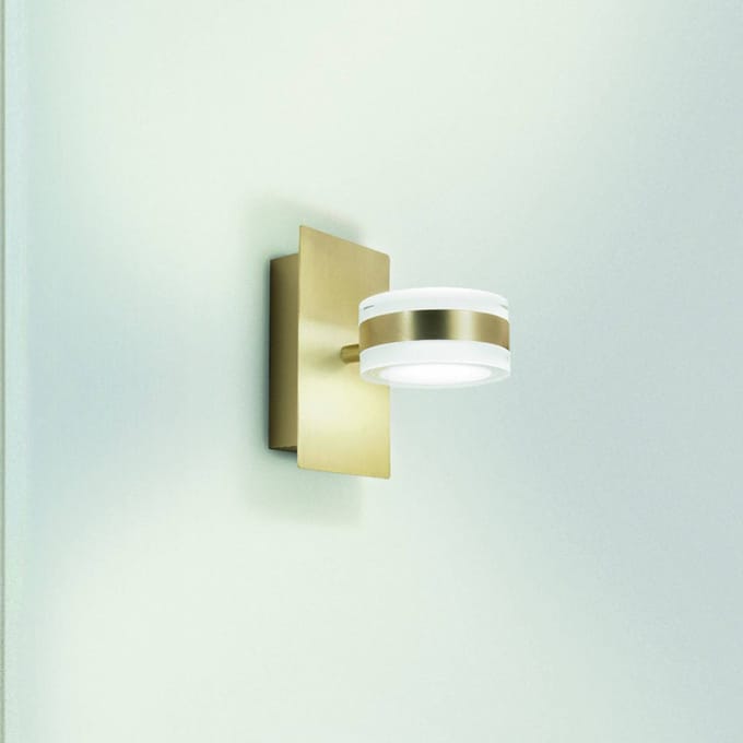 Fabas Luce LED wandlamp Dunk, messing, 2-lamps, 3.000 K, metaal
