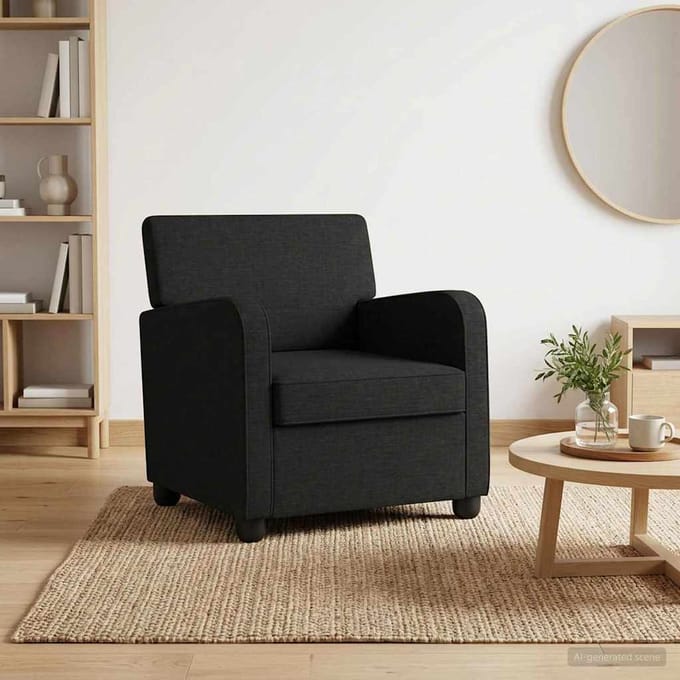 vidaXL - Fauteuil - Zwart - Stof