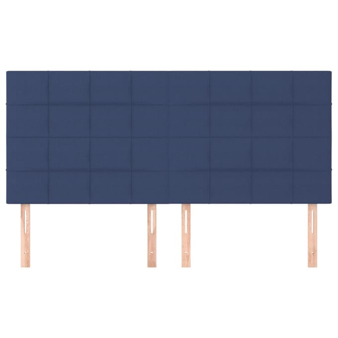 vidaXL - Hoofdbord - blauw - 180x5x118/128 - cm - stof