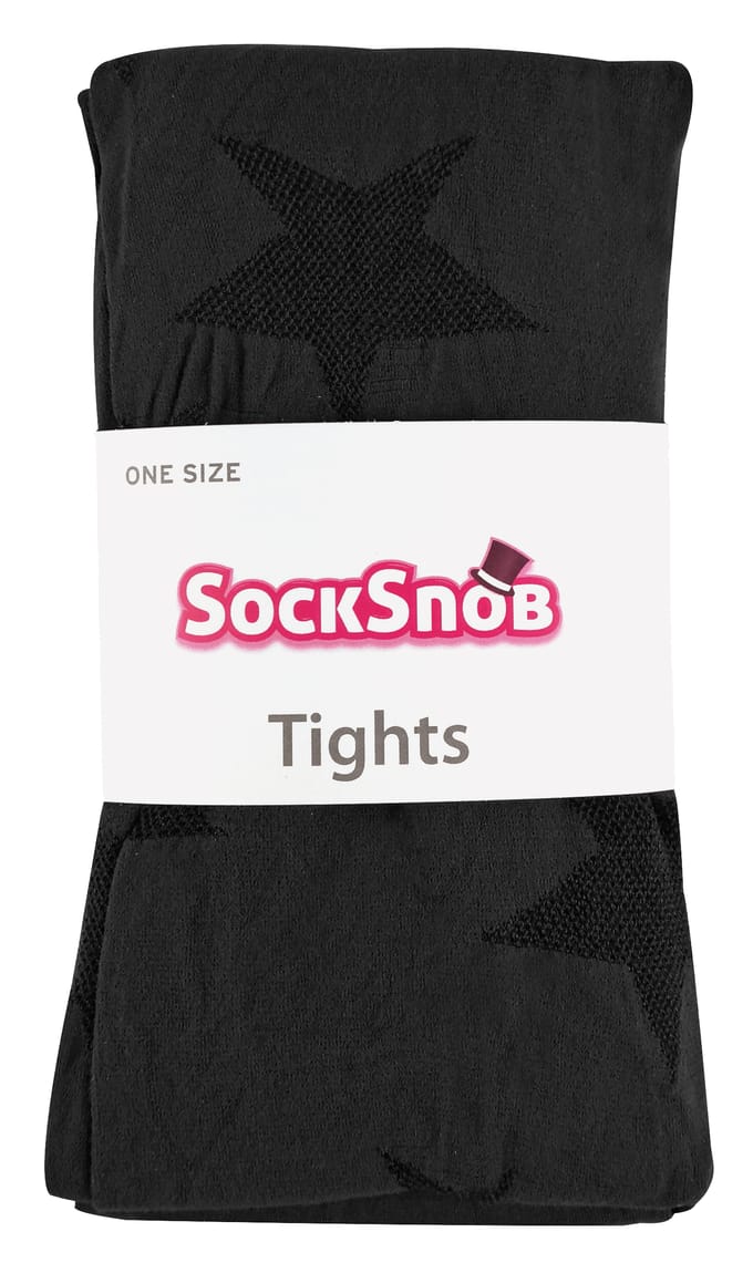 Sock Snob Dames80 denier ondoorzichtig patroon panty's - Ster Zwart