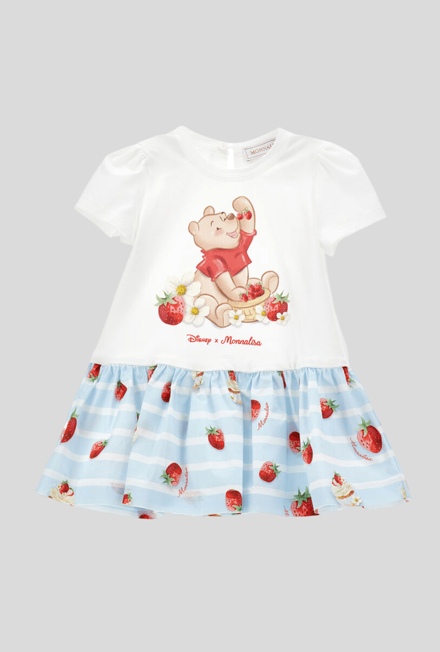 jurk winnie de pooh meisje wit-celeste