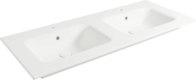 Saqu Fluente Wastafel 2 bak 2 krg 121x51x1 cm Glans Wit