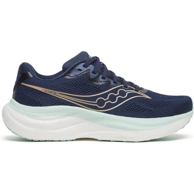 Saucony Ride 19 Neutrale schoen Dames-donkerblauw, wit