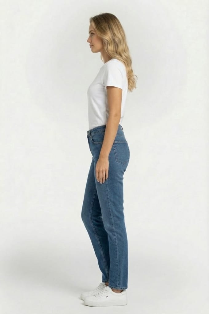 Slim fit jeans van katoenmix