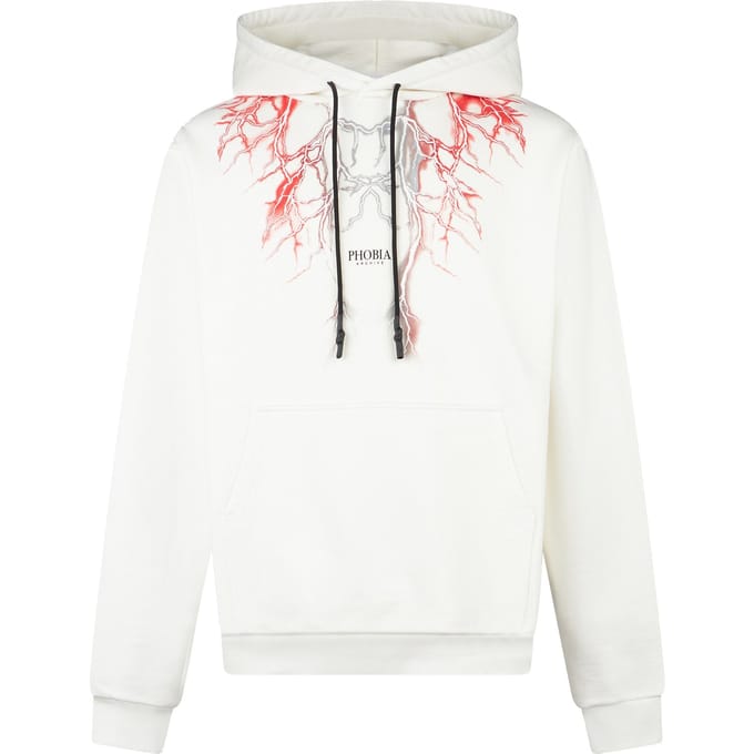 Lichtgewicht herenhoodie Lightning Hoodie Wit/rood/grijs
