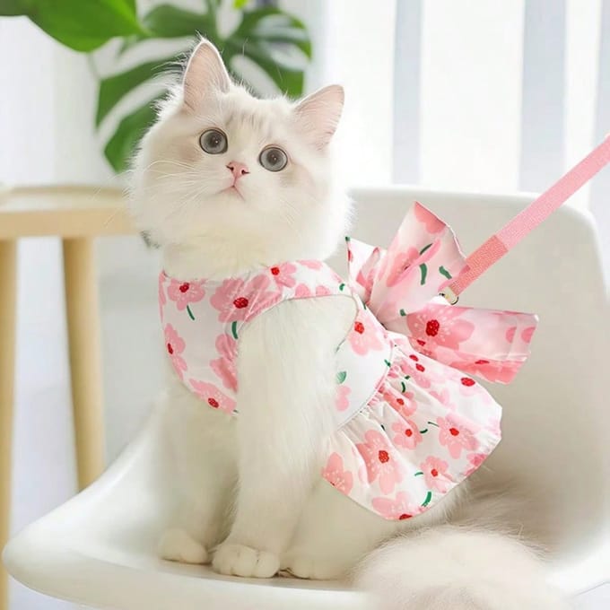 Huisdier Katje/Puppy Prinsessenstijl Riem Jurk, Geschikt voor Munchkin, Ragdoll, Schotse Vouw, Poedel, Samojeed, met Bevestigd Riem S roze
