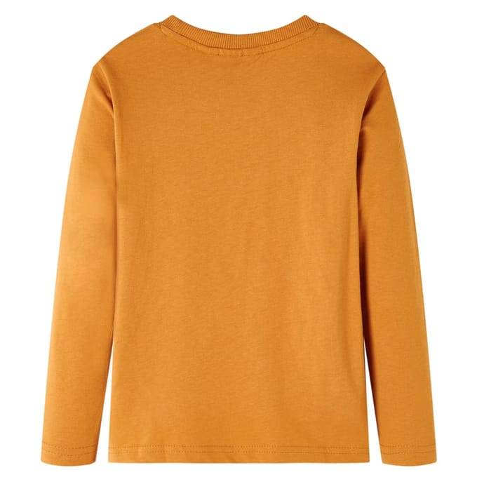 vidaXL - Kindershirt - met - lange - mouwen - 104 - donkerokerkleurig