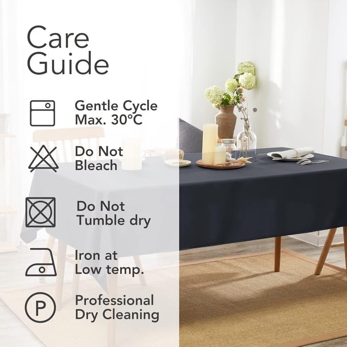 Deconovo Rectangular Tablecloth, Dirt-Repellent, Soft, Waterproof, for Table, 140 x 240 cm, Grey