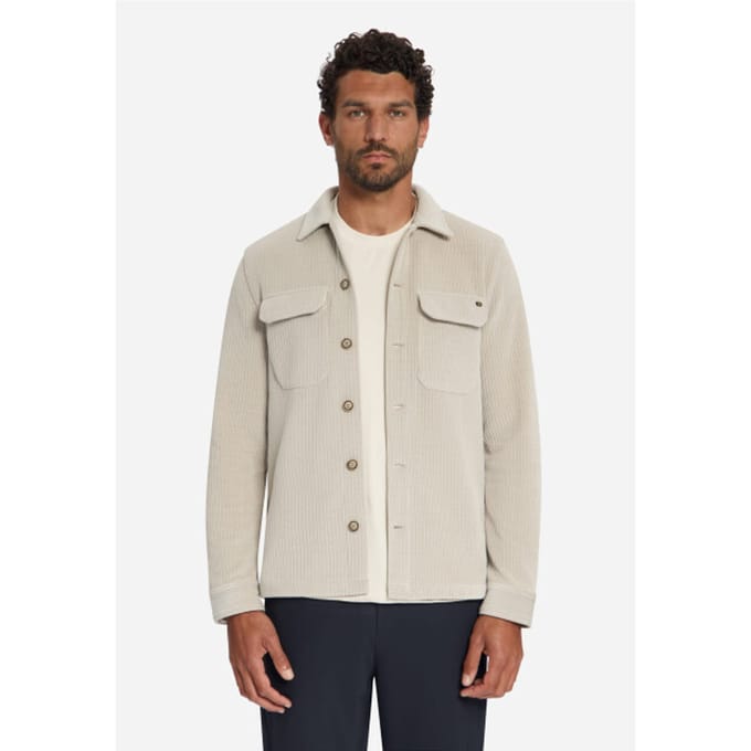 No Excess Overshirt Full Button Rib Sweat Cement (33510826SN - 122)
