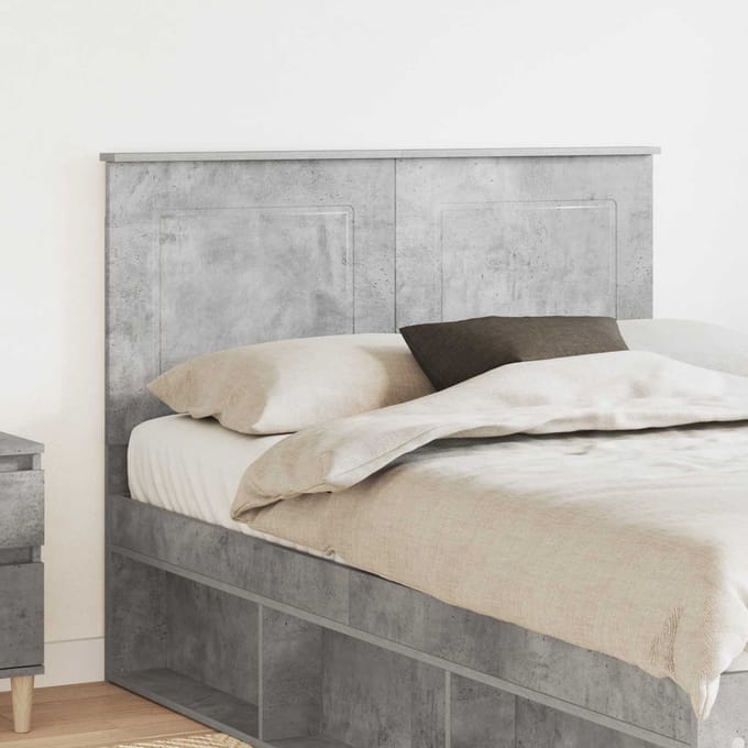 vidaXL - Hoofdbord - Beton - Grijs - 100 - cm - Geconstrueerd - hout