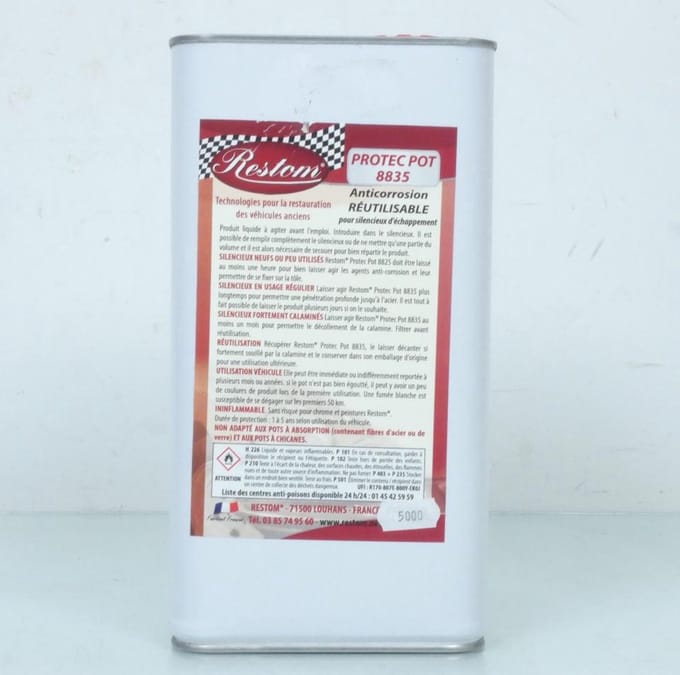 Anticorrosion Restom ProtecPot 8835 5L pour silencieux d échappement moto Neuf