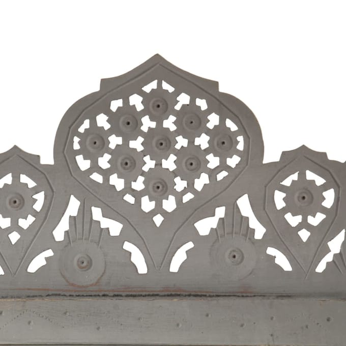 vidaXL - Kamerscherm - 5 - panelen - handgesneden - 200x165 - cm - mangohout - grijs