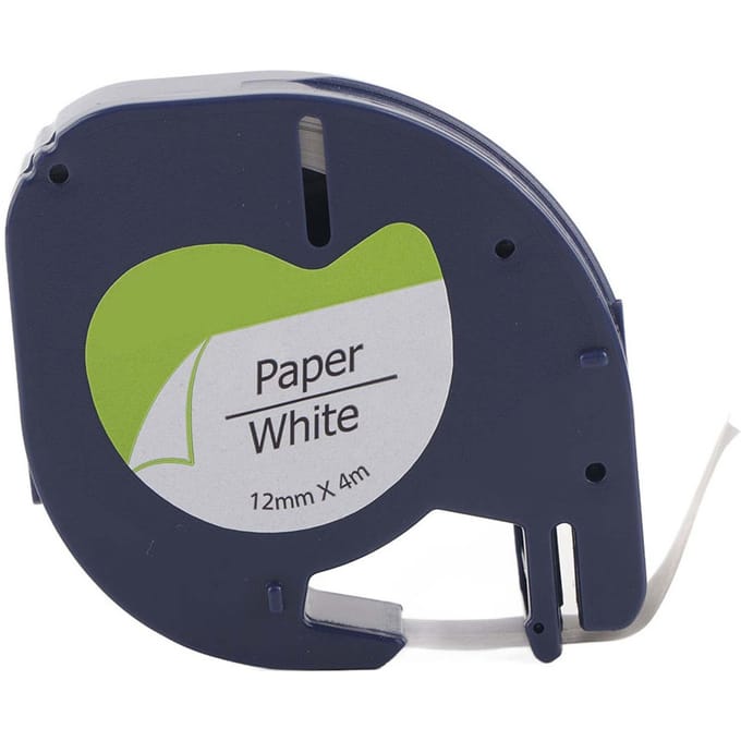 Labeltape Harslint Slijtvast Zwart-op-Wit voor DYMO LT Labelprinter white