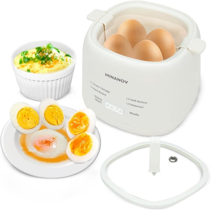 Ei Maker - Keukenapparaat - Snel Ontbijt - Compact Ontwerp - 24 cm - Wit