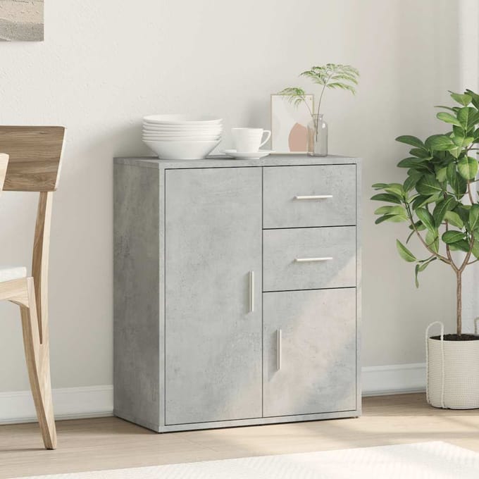 vidaXL - Dressoir - 60x31x70 - cm - bewerkt - hout - betongrijs