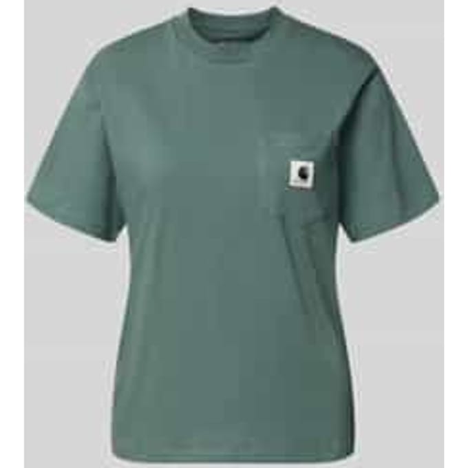 T-shirt met borstzak en labeldetail