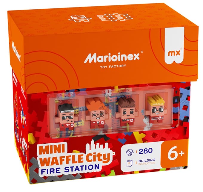 Mini wafel blokken brandweer 280 stuks - Marioinex - vanaf 3 jaar