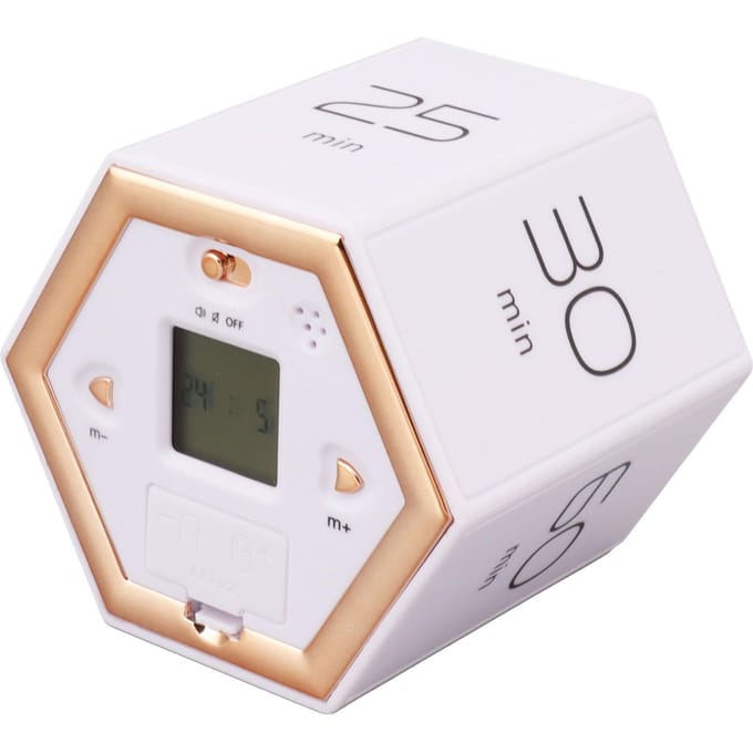 Hex Flip Timer met Stille Alarmfunctie Magnetische Tijdmanagement Kubus Timer met LCD-scherm voor Koken Studeren Werken