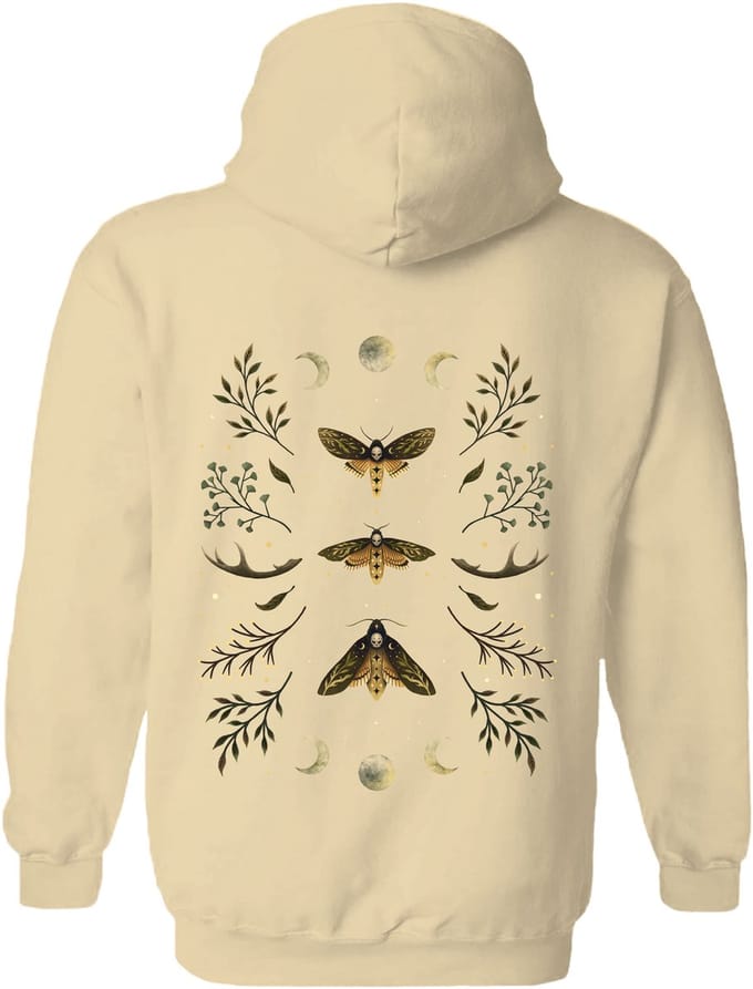 Mot Deaths Head Moth The Coloured House Hoodie L