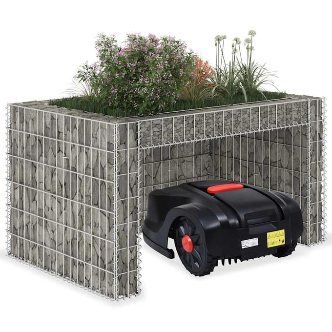 vidaXL - Grasmaaieroverkapping - met - plantenbak - 110x80x60cm - staaldraad