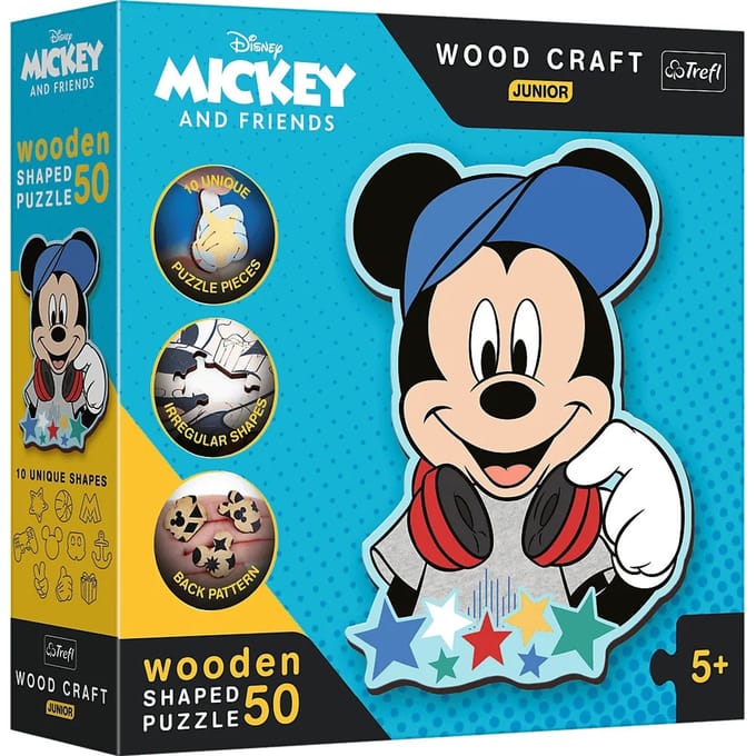 Trefl In de Wereld van Mickey Houten Knutsel Junior Disney Legpuzzel - 50 stukjes - Vanaf 4 jaar