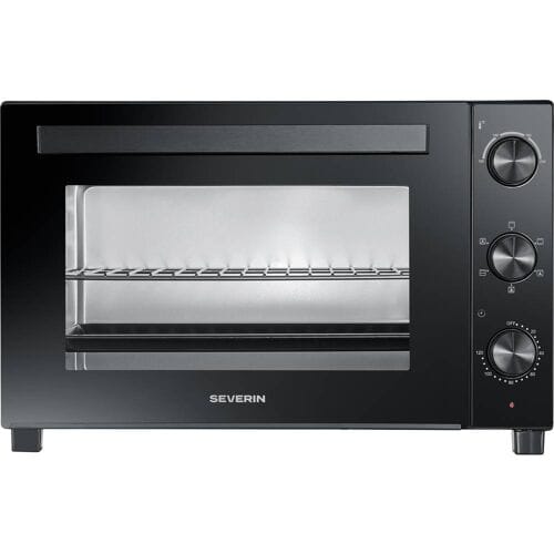 Severin 2076 Mini-oven Met grillspies, Timerfunctie, Instelbare temperatuur, Convectiefunctie, Met pizzasteen 46 l