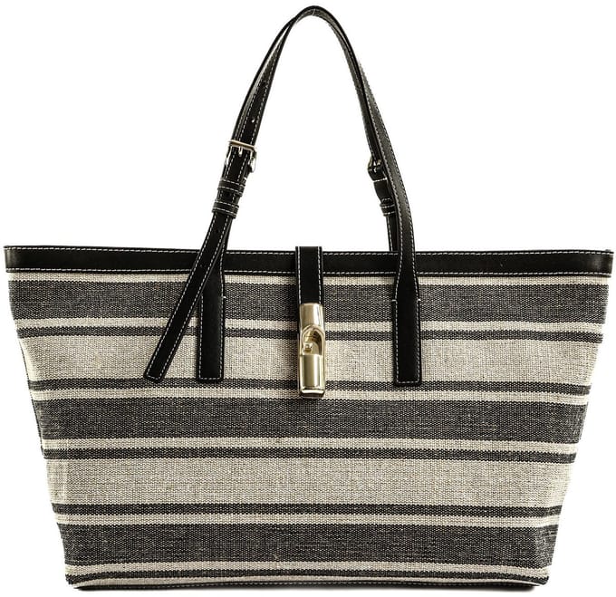 FURLA schoudertas shopper Debby Tote Toni Indigo zwart crème