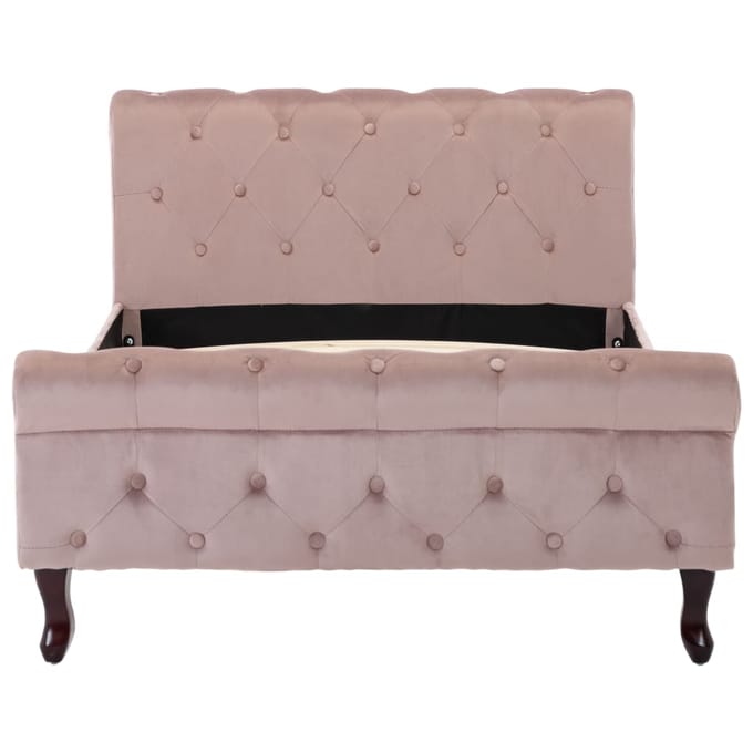 vidaXL - Bedframe - fluweel - roze - 100x200 - cm
