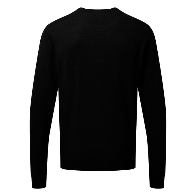Premier Heren gebreid katoenen crew neck sweatshirt (Zwart)