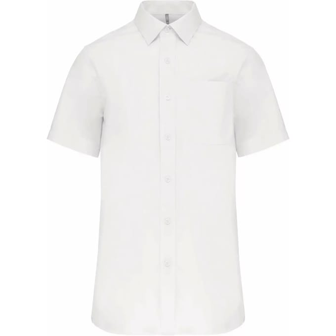 Kariban Heren poplin overhemd korte mouwen K543 - White - 6XL