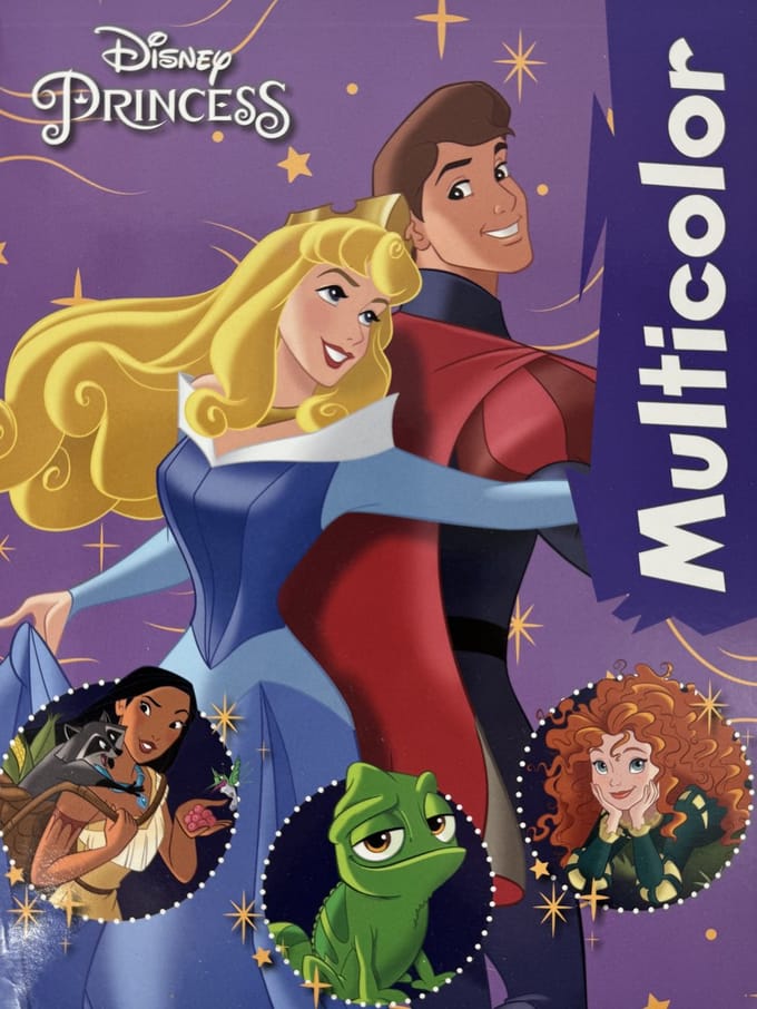 MultiColor - Kleurboek Disney Princess met voorbeeld in kleur
