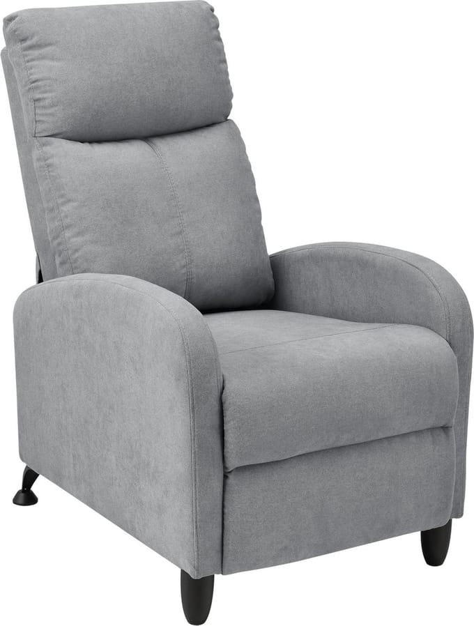 Verstelbare Relaxfauteuil - 102x60x92 cm - Stof - Lichtgrijs