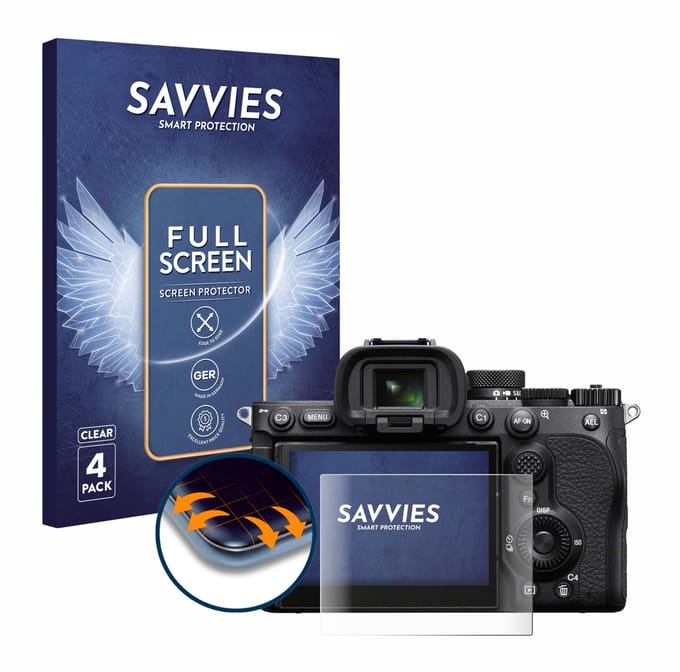 Savvies - Screenprotector voor Sony Alpha 7 V (ILCE-7M5) - Folie Beschermfolie transparant volledig dekking 4 Stuks